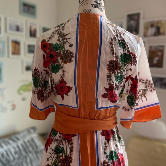 Sandro Printed Silk Midi Wrap Dress - Picture 10 of 13